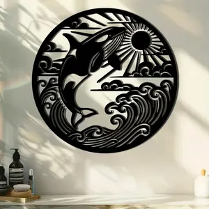 Orca Design Wall Art, Metal Wall Decor, Wall Hanging Decor for Home, Outdoor Decor, Home Decor, Room Decor, Bedroom Decor, Poster