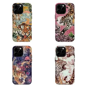 Japanese Ukiyo-e Tiger Phone Case|Vintage Ukiyo-e Tiger & Floral Phone Case  For iPhone 17 Pro Max 16 15 14 13 12 11 for Samsung S21 S22 S23 S24 S25 Phone Case|Tough Phone Case|gift for him for her|Best Gift