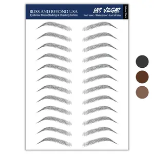Waterproof Eyebrow Tattoo Stickers - Solution for hair loss. Bushy Tinted eyebrow tattoos.  Style: Natural - Las Vegas