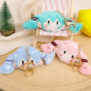 cartoon cute Hatsune Miku Plush Keychain Cute Soft Doll Bag Charm Pendant Decoration Accessories For Girls Gift Keys Backpack