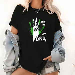 Nigerian Heritage Tee – Cotton Shirt with IT'S IN MY DNA Flag Design