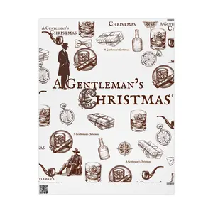 Vintage A Gentleman's Christmas Christmas Wrapping Paper, A Gentleman's Theme, Holiday Gift Wrap, Rustic Style Wrapping, Festive Packaging Ideas