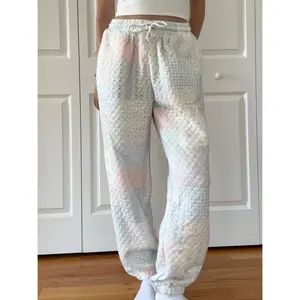 Shades Of Blue Quilted Pastel Joggers