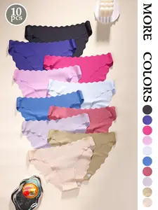 Women's Plain Fitted Underwear Set, Comfortable Skin-Friendly Design, Ideal for All Seasons, Casual Style, No Trace Triangle Panties