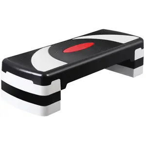Answer E 31-in Aerobic Step Platform Exercise Stepper 3 Levels Adjustable Steppers Home Gym Workout Equipment W/4 Risers