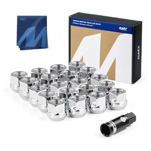 Orion Motor Tech 1/2"-20 Open End Lug Nuts, 3/4" 19mm Hex Chrome Plated Wheel Lug Nuts Compatible with Dodge Dakota Ramcharger Ford Bronco Explorer F-150 Jeep Wrangler, Set of 20, fathersdaygift