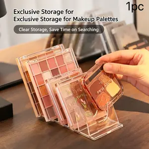 Acrylic Eyeshadow Palette Organizer, Powder Compartment Divider, Desktop Makeup Blush Cosmetic Storage, Transparent Holder, Interior Storage Organizer