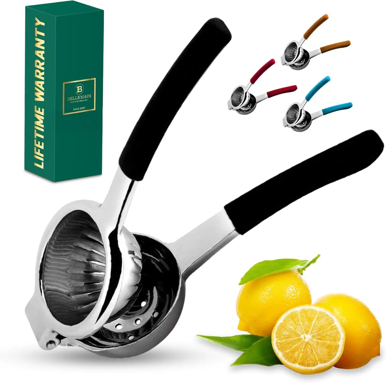 Stainless Steel Lemon Squeezer and Lime Press - Heavy Duty Manual Citrus Juicer Handheld Juice Press for Lemons, Limes and Small Citrus Fruits