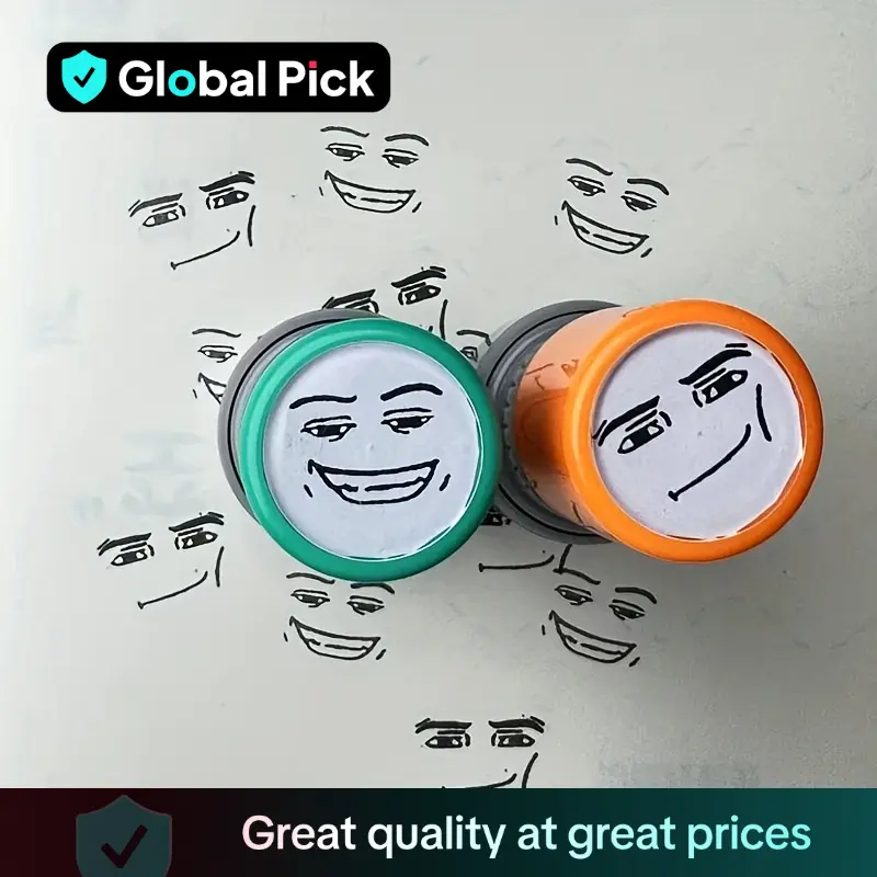 Emoji Pattern Stamp, 1 Count Cute Funny Emoji Stamp, Office Stationery & Supplies for Daily Office Use, Label & Instruction Seals