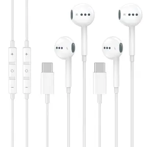 2 Pack USB C Headphones for iPhone 17 16 15, Type C Earphones with Microphone & Remote Control Noise Cancelling Wired Earbuds USB C for iPhone 17 16 15 Pro Max, iPad Pro, Galaxy S25 S24 Ultra, Pixel 9