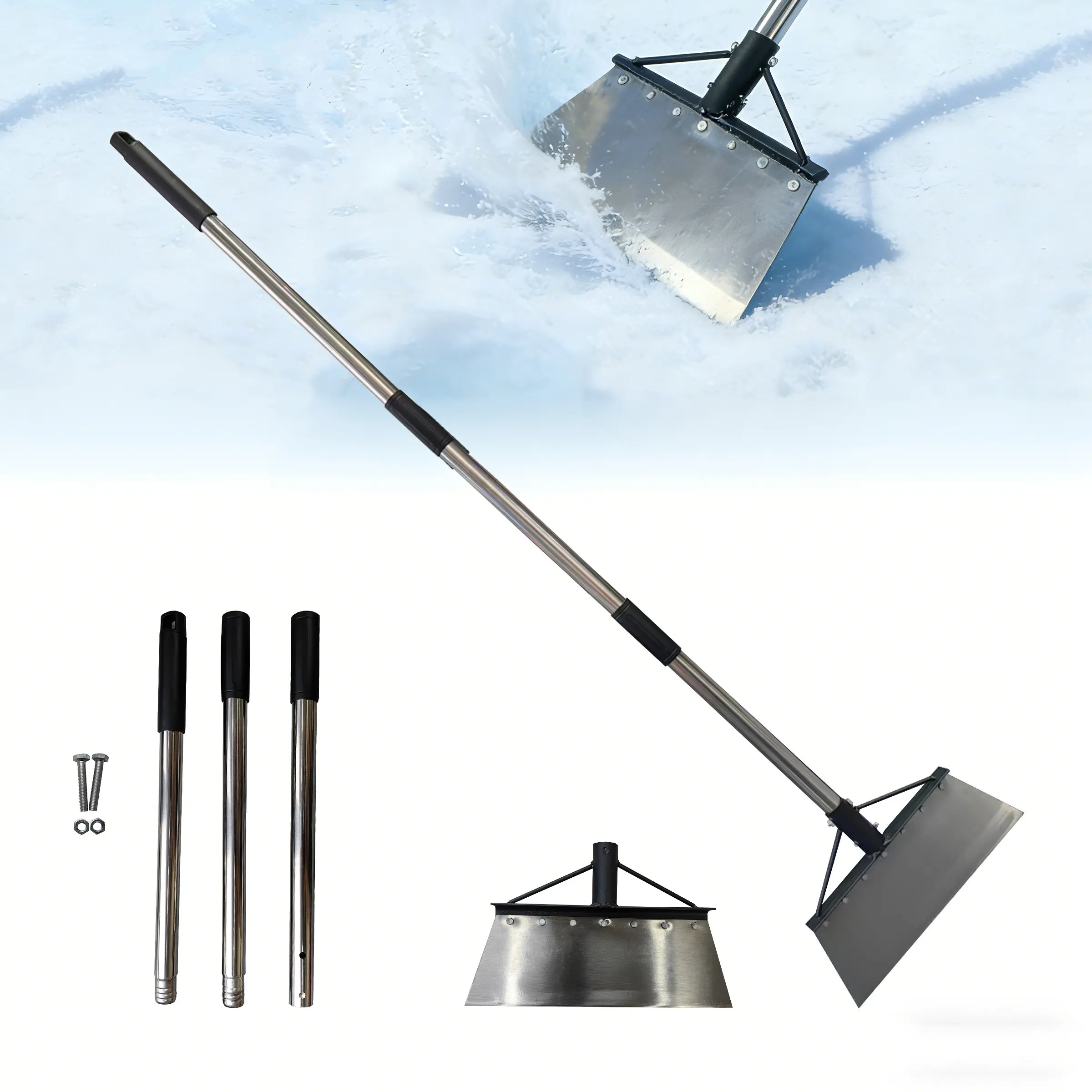 D ProTool Hub Garden Hand Trowel - Stainless Steel Handle with Steady Steel Grip, Compact Foldable Tool, Durable Gardening Tools for Precision Work & Effective Use, Mud & Moss Removal Supplies for Lawn Care Enthusiasts