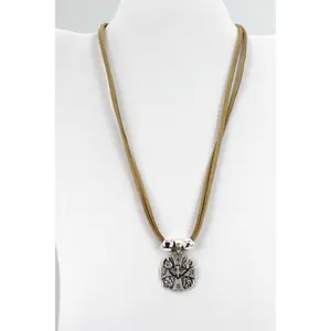 Holy Spirit Cross Necklace Handmade Jewelry with Genuine Leather Strap by Graciela's Collection