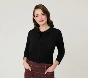 Unique Vintage Black Diamond Knit Cardigan