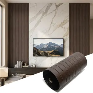 Peel and Stick Faux Wood Slat Wall Panels, 118" x 48" Self-Adhesive Flexible Wall Paneling, 3D Wood Grain Wallpaper for Walls & Ceilings, Covers 38.75 Sq. Ft.