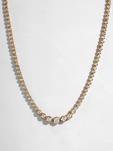 Sami Jewels Bezel Tennis Necklace, Non Tarnish Jewelry, High-Quality Material, Ideal for Everyday Wear, Tennis Jewelry