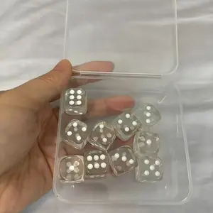 10pcs Transparent Acrylic Dice Set, Tabletop Game Accessories, Family Entertainment, Party Gifts, Durable War Games Dice, Card or Dice Games