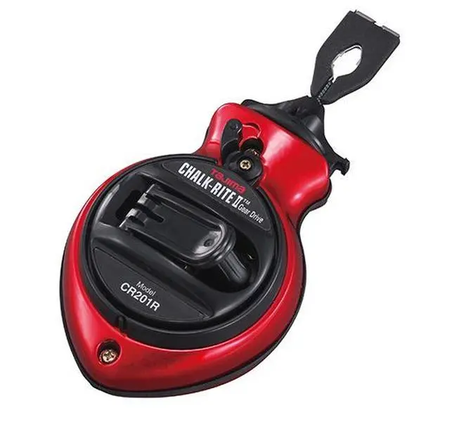 Tajima | Chalk-Rite® II Extra Bold, 1 mm chalk snap-line, black Snap Line Dye, metallic red Durable Tape Measure Automatic Retractable Tape