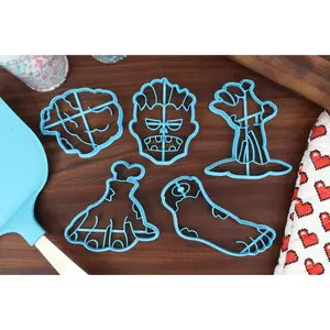 Stumbling Undead Cookie Cutters - Eaten Brain, Grave Hand, Zombie Face, Zombie Foot, Zombie Hand