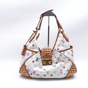 Pre-owned Louis Vuitton Monogram multicolor canvas and leather shoulder bag White Monogram Multicolor Studded T10419321