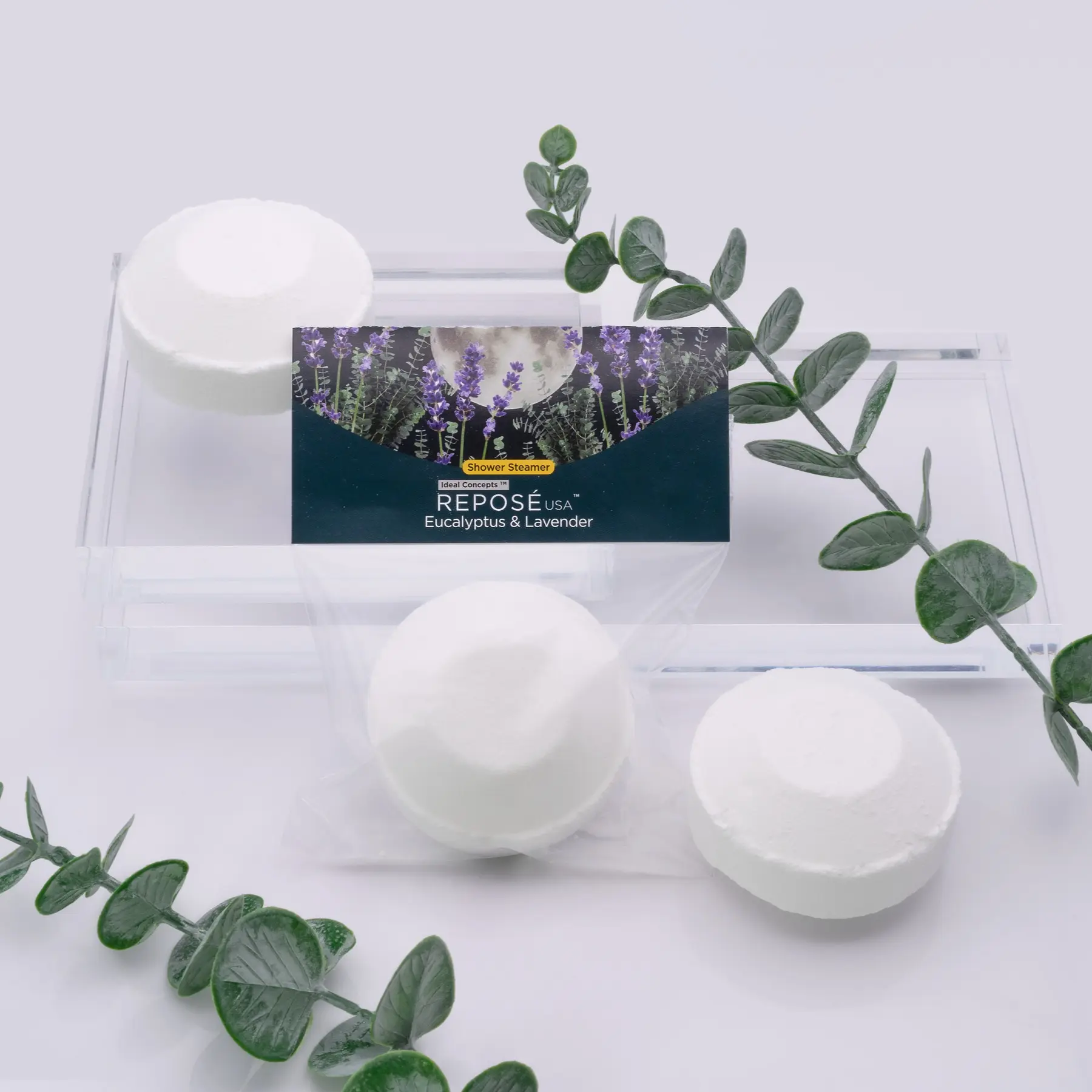 Repose Eucalyptus Shower Steamer With Lavender Essential Oil Blend Scented Body Care for Comfort