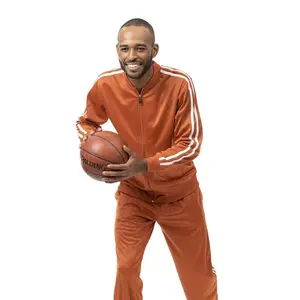 Montique Men's 2 Sport Tracksuit Piece in Rust JS26