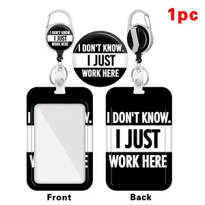 ID Badge Holder with Retractable Reel, 1 Count ID Name Tag Work Badge Clip, Heavy Duty Vertical Card Protector for Work Office Nurse, Nursing Badge Reel