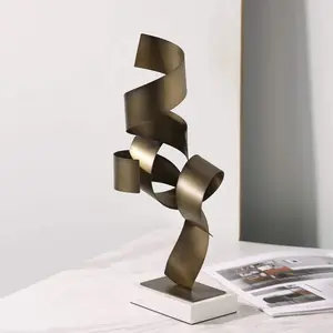 Sculpted Elegance: Alloy Marble Ornament for Living Room Décor