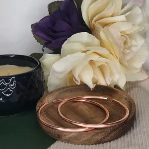 Handmade Solid Copper Bangles - Set of 2 - Lightweight & Stackable
