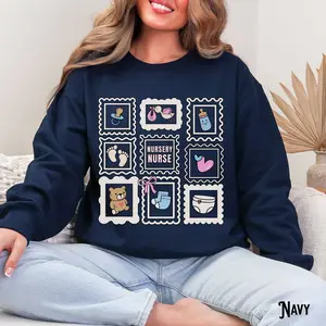 Nursery Nurse T-Shirt OR Sweatshirt , Newborn RN shirt , Infant Nurse tshirt , Baby, Whimsical, Doctor tee Cotton Crewneck