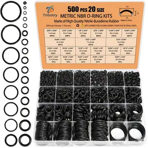 500 Pcs 20 Sizes O Ring Kit, Rubber O-Ring Assortment Kit, Rubber Washers Pressure Washer Gasket Rings Set for Plumbing Various Car Auto Vehicle Repair, Air or Gas Sealing Connections Resist