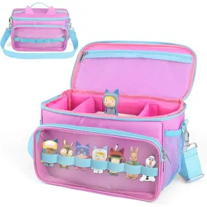 Carrying Bag for Toniebox Starter Set - Carrying Case for Toniebox, Tonie Figures,Headphones and Charging Station, Portable Storage Bag with Shoulder Strap and Handle Bar (Pink-purple) Organiser Blue