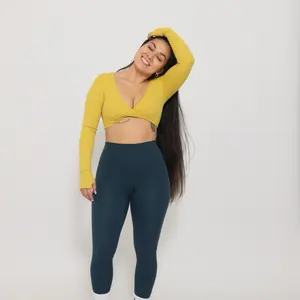 Janis Jean | Nikki | Long Sleeve Twist Front Yoga Bra Top
