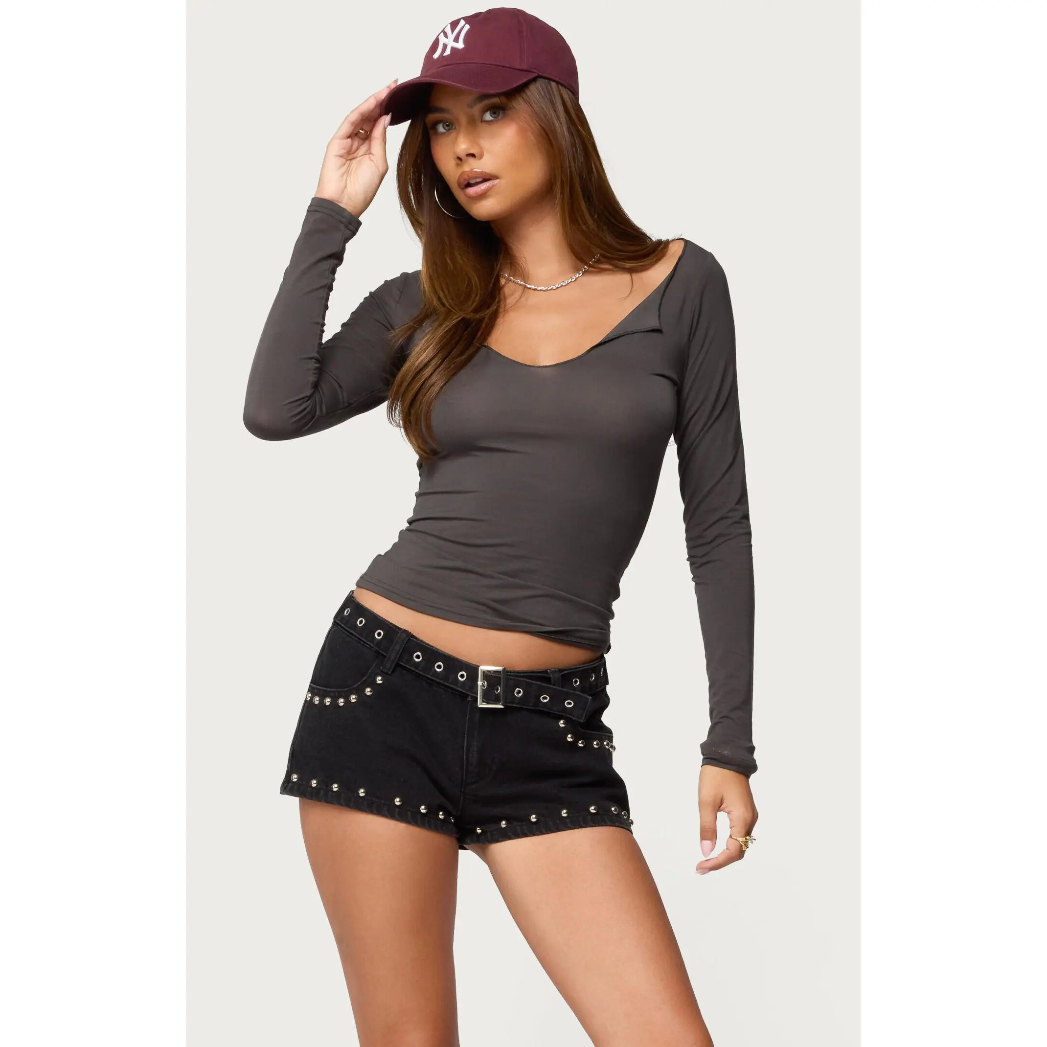 Edikted Women's Alefa Scoop Neck Long Sleeve Top