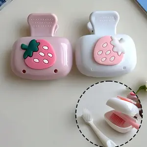 Dopamine Toothbrush Holder & Cartoon Protective Case Set, Colorful Travel Toothbrush Cover with Vent Holes, Suitable for Home Dormitory