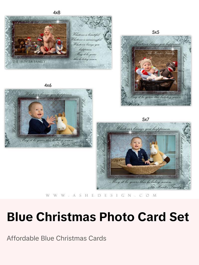 Christmas Photo Card Set - Blue Christmas