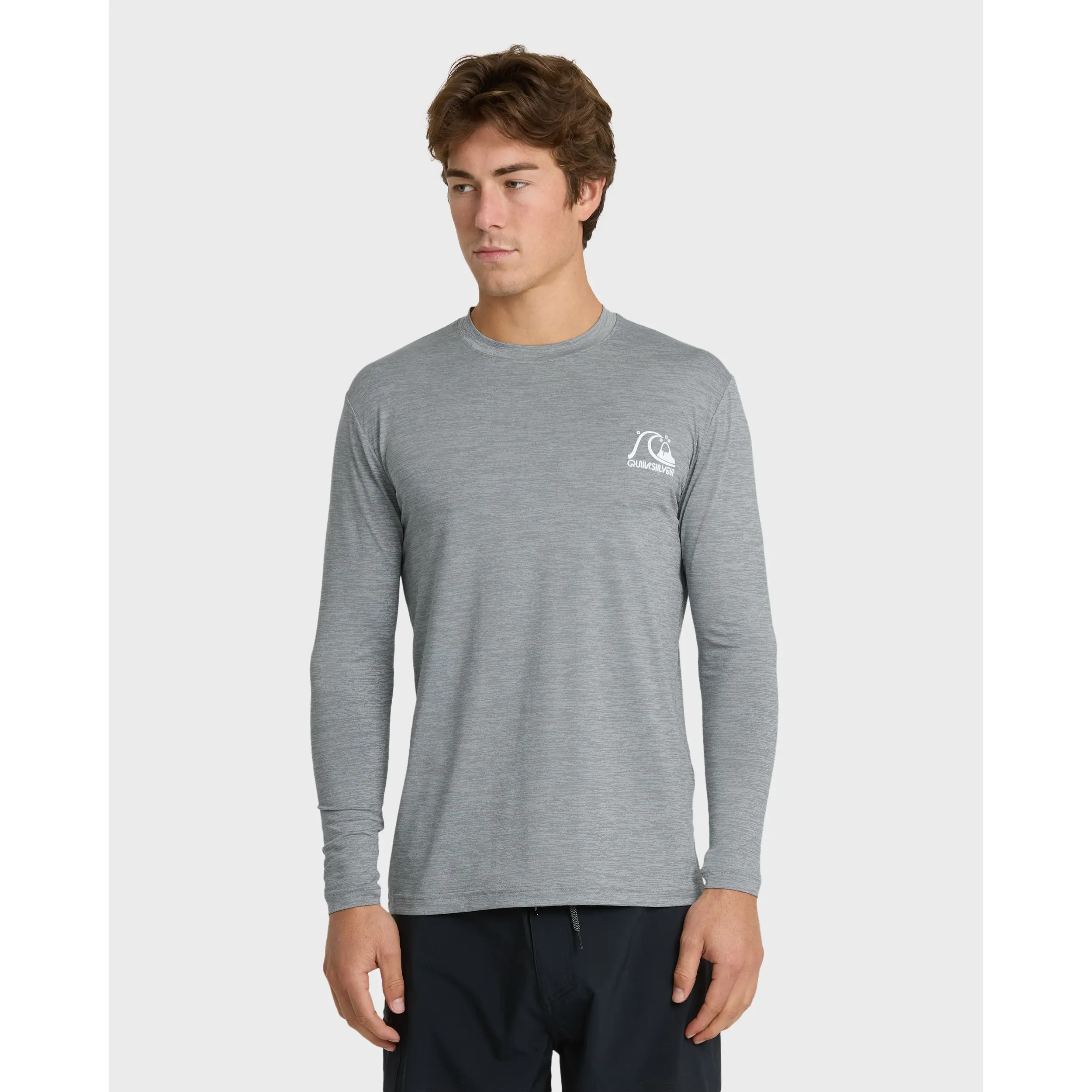 DNA Logo Surf UPF 50 Long Sleeve Surf Tee - Smoked Gray Heather Athletic Bubble