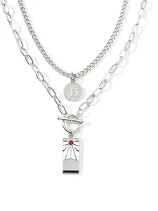 Anime Demon Tanjiro Pendant Necklace - Kimetsu Noyaiba Necklace Hip Hop Style Cosplay Jewelry for Women Men