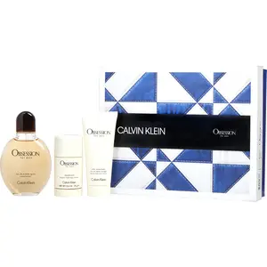 Obsession Set-Edt Spray 4 Oz & Aftershave Balm Alcohol Free 3.4 Oz & Deodorant Stick Alcohol Free 2.6 Oz For Men