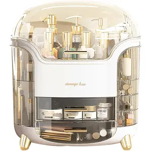 PrimPick Upgrade Large Multilayer Storage Makeup Organizer Countertop Vanity Case Skin Care Cosmetic Storage Box Bathroom Counter Perfume Skincare Organizers Make Up Caddy Gift for Women Girls Clear Design Easy Visibility