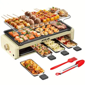 AORAN Buffet Servers and Warmers, 2 in 1 Electric Warming Tray,1800W Stainless Steel Chafing Dish with Temperature Control, 4 Serving Trays, 8 Qt Food Warmers Station for Parties Banquets Events