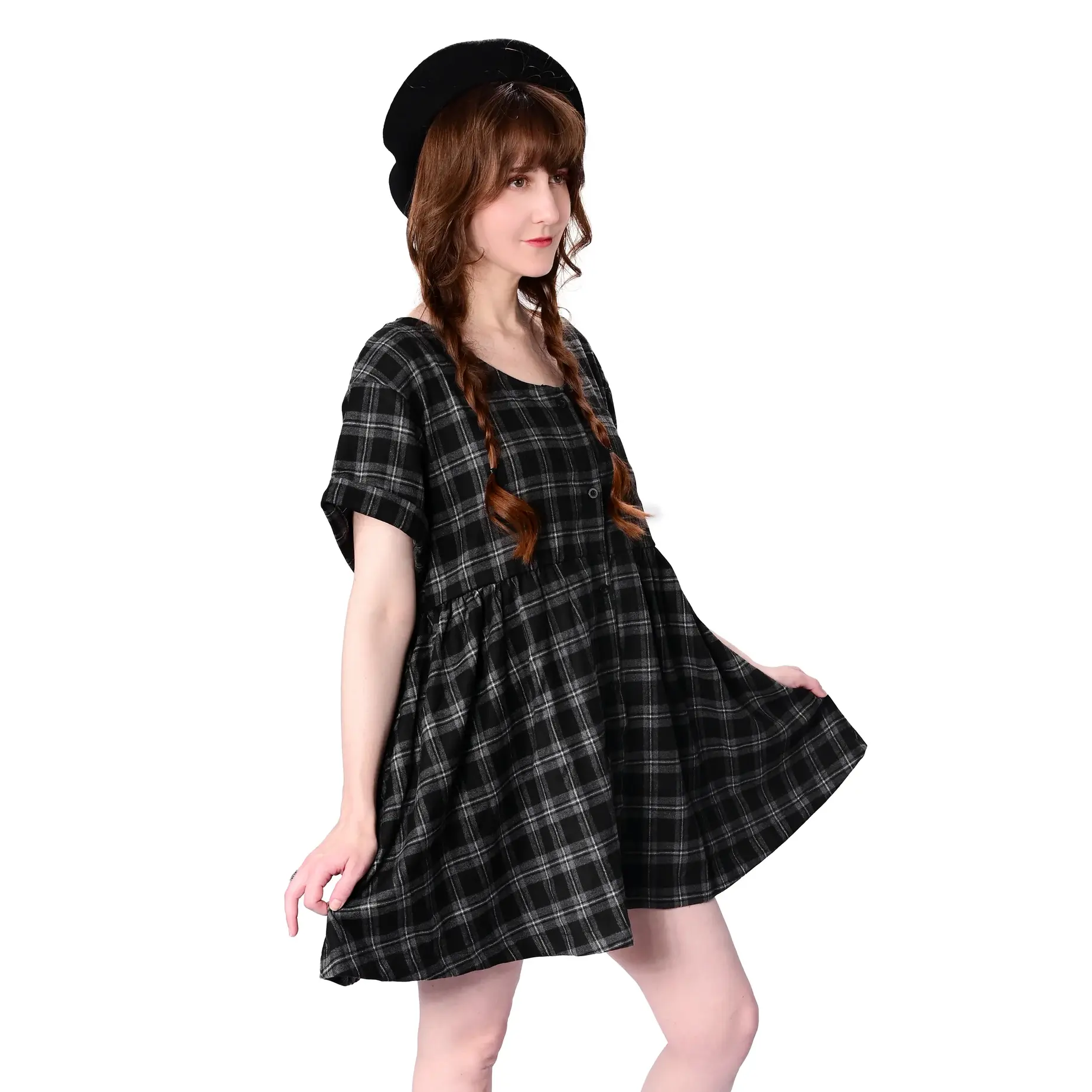 Plaid Babydoll Dress FOXBLOOD - RESTOCKED!