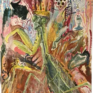King Mantis Painting - Vibrant Artwork with Intricate Details and Bold Colors for Home Decor