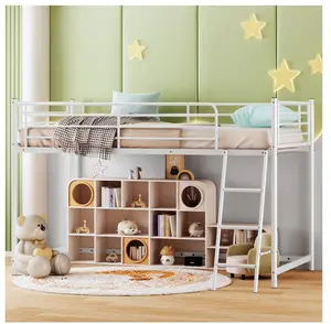 Junior Metal Twin Loft Bed, White