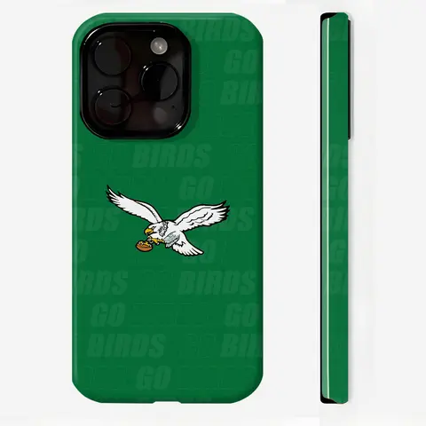 Go Eagles Football Smartphone Casing - Shockproof Dual-Layer Shell with Soft TPU, Hard Bumper, Scratch Resistant & MagSafe Magnetic Protection for iPhone 7,8,X,XR,XS Max,11,12,13,14,15,16,17,18 Pro,Pro Max,Plus,Air | Mobile Phone Accessories