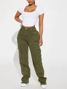 On Command Stretch Straight Leg Cargo Jean - Olive
