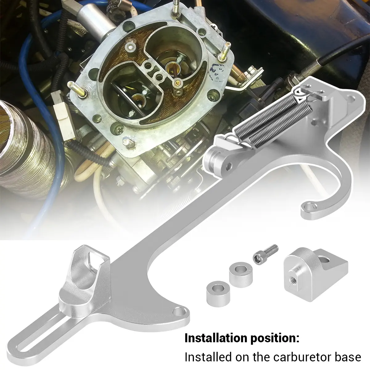 Throttle Cable Bracket for 4150 4160 Series Adjustable Carburetor Bracket Aluminum Throttle Brackets (Silver)