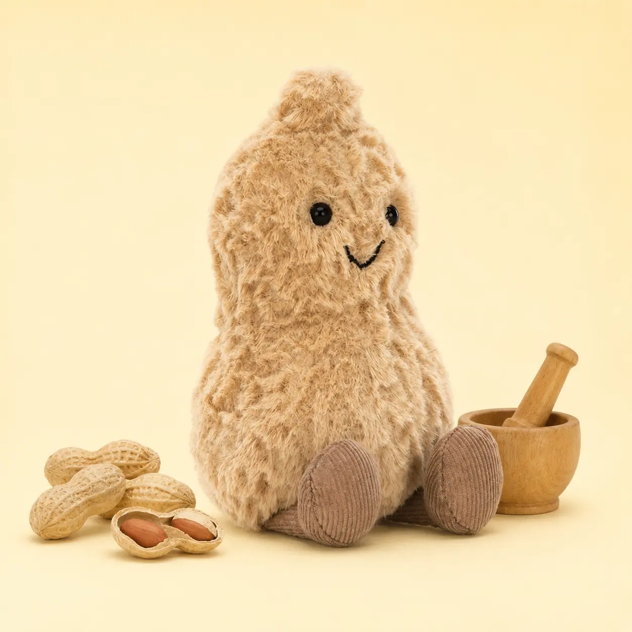 Jellycat Amuseable Peanut Stuffed Toy – Cute Smiling Plush with Corduroy Feet, Birthday & Holiday Gift