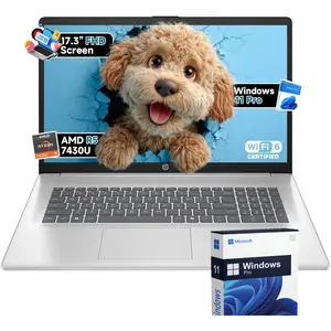 HP 17 inch Business Laptops Computer, 17.3" FHD Anti-Glare Display, AMD Ryzen 5 7430U, up to 32GB RAM, 512GB SSD, Windows 11 Pro, Wi-Fi 6, Numeric Keyboard
