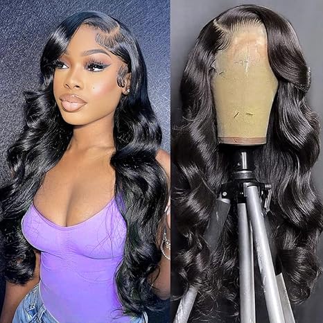Hot Star Body Wave Wig13x6 HD Transparent Lace Front Wigs Human hair Pre Plucked 180% Density Brazilian Straight Frontal Wigs Human Hair with Baby Hair Natural Hairline for Women