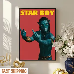 Lo'ak Poster | Na'vi Warrior Wall Art | Sci-Fi Character Print | Blue Alien Art | Modern Movie Decor